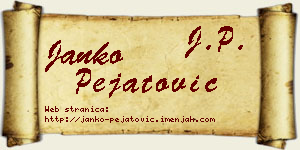 Janko Pejatović vizit kartica